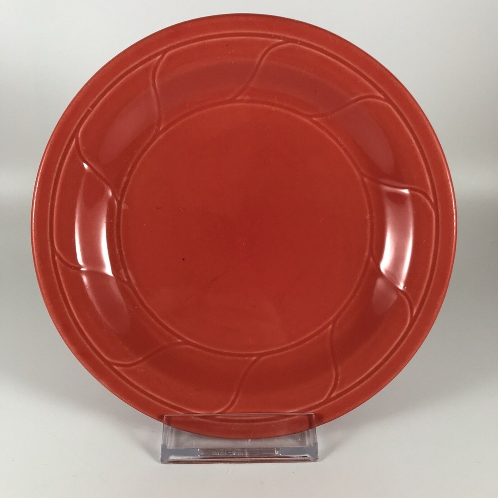 Crestware Red Bread Plate Ceramic